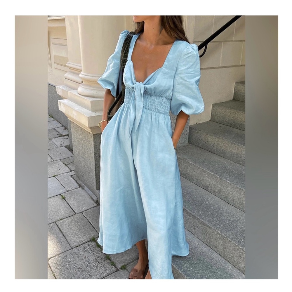 Commense Sky Blue Midi Dress - Picture 2 of 5